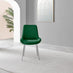 2x Pesaro Green Velvet Dining Chairs Silver Legs