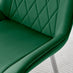 2x Pesaro Green Velvet Dining Chairs Silver Legs