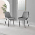2x Pesaro Grey Velvet Dining Chairs Black Legs