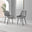 2x Pesaro Grey Velvet Dining Chairs Black Legs