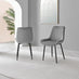 2x Pesaro Grey Velvet Dining Chairs Black Legs