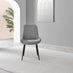 2x Pesaro Grey Velvet Dining Chairs Black Legs