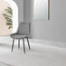 2x Pesaro Grey Velvet Dining Chairs Black Legs