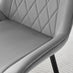 2x Pesaro Grey Velvet Dining Chairs Black Legs