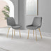 2x Pesaro Grey Velvet Dining Chairs Gold Legs