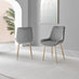 2x Pesaro Grey Velvet Dining Chairs Gold Legs