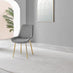 Novara 100cm Round Gold Leg Dining Table & 2 Grey Pesaro Gold Leg Chairs