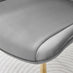 2x Pesaro Grey Velvet Dining Chairs Gold Legs