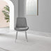 2x Pesaro Grey Velvet Dining Chairs Silver Legs