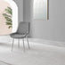 2x Pesaro Grey Velvet Dining Chairs Silver Legs