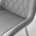 2x Pesaro Grey Velvet Dining Chairs Silver Legs