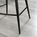 2x Pesaro Black Velvet Counter Stools Black Legs