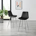 2x Pesaro Black Velvet Counter Stools Silver Legs