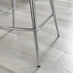 2x Pesaro Black Velvet Counter Stools Silver Legs