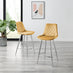 2x Pesaro Mustard Yellow Velvet Counter Stools Silver Legs