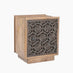 Rainier Square Walnut Wood 1 Door Decorative Side Table
