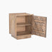 Rainier Square Walnut Wood 1 Door Decorative Side Table