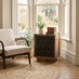 Rainier Square Walnut Wood 1 Door Decorative Side Table
