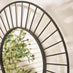 Raya Black Medium Round Spoke 70cm Garden Mirror
