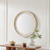 Rebecca Oak Wood Medium 80x80cm Round Wall Mirror