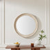 Rebecca Oak Wood Medium 80x80cm Round Wall Mirror