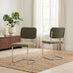2x Remy Green Fabric & Boucle Dining Chairs