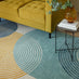 Retro Blue & Yellow Arches Rug 200x290