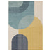 Retro Blue & Yellow Arches Rug 160x230
