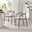 2x Rhea Grey Fabric Dining Chairs Bronze Legs