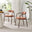 2x Rhea Terracotta Orange Fabric Dining Chairs Bronze Legs