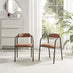 Penrose Round Oak Effect Wood Dining Table 4 Terracotta Rhea Chairs
