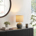 Ripple Grey & Black Textured Ceramic Round Table Lamp