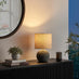 Ripple Grey & Black Textured Ceramic Round Table Lamp