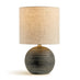 Ripple Grey & Black Textured Ceramic Round Table Lamp