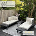 Riviera Grey Metal Modular 4 Seat Corner Garden Sofa Day Bed