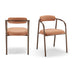 2x Rhea Terracotta Orange Fabric Dining Chairs Bronze Legs