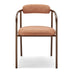 2x Rhea Terracotta Orange Fabric Dining Chairs Bronze Legs