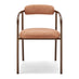 2x Rhea Terracotta Orange Fabric Dining Chairs Bronze Legs