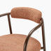 2x Rhea Terracotta Orange Fabric Dining Chairs Bronze Legs