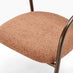 2x Rhea Terracotta Orange Fabric Dining Chairs Bronze Legs