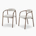 2x Rhea Grey Fabric Dining Chairs Bronze Legs