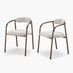 2x Rhea Grey Fabric Dining Chairs Bronze Legs