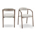 2x Rhea Grey Fabric Dining Chairs Bronze Legs