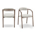 2x Rhea Grey Fabric Dining Chairs Bronze Legs