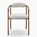 2x Rhea Grey Fabric Dining Chairs Bronze Legs