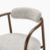 2x Rhea Grey Fabric Dining Chairs Bronze Legs