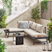 Riviera Grey Metal Modular 4 Seat Corner Garden Sofa Day Bed