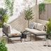 Riviera Grey Metal Modular 4 Seat Corner Garden Sofa Day Bed