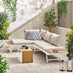 Riviera White Metal Modular 4 Seat Corner Garden Sofa Day Bed