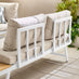 Riviera White Metal Modular 4 Seat Corner Garden Sofa Day Bed